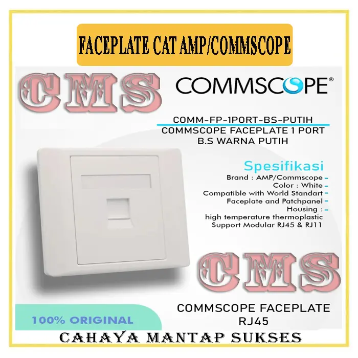 Face Plate Faceplate AMP Commscope SINGLE 1 HOLE - Shop | Tokopedia