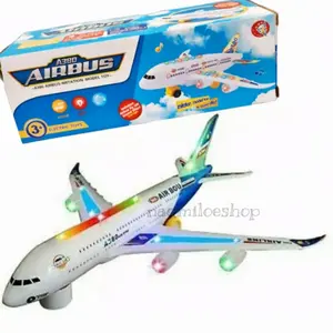 Mainan pesawat airbus a380 dengan lampu