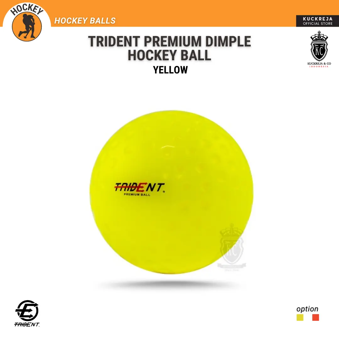 Trident Premium Dimple Hockey Ball Yellow - Bola Hockey Outdoor Field Lapangan Warna Kuning