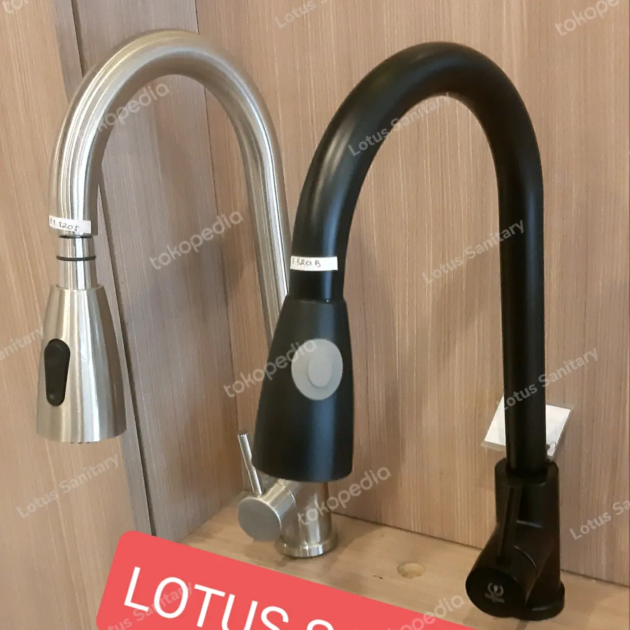 PREMIUM kran wastafel TARIK cuci piring panas dingin stainless sus304