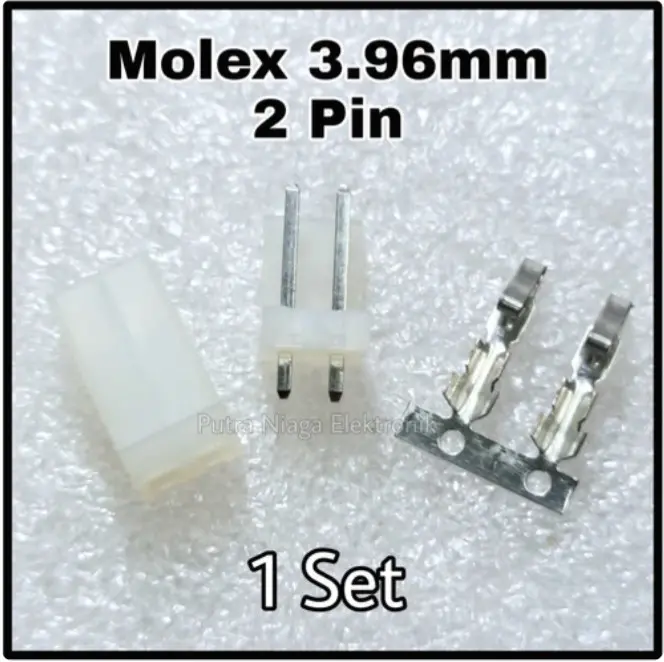1 Set Molex Besar 2 p Pin 3.96mm Header 2p 3.96 mm Male Female 2pin