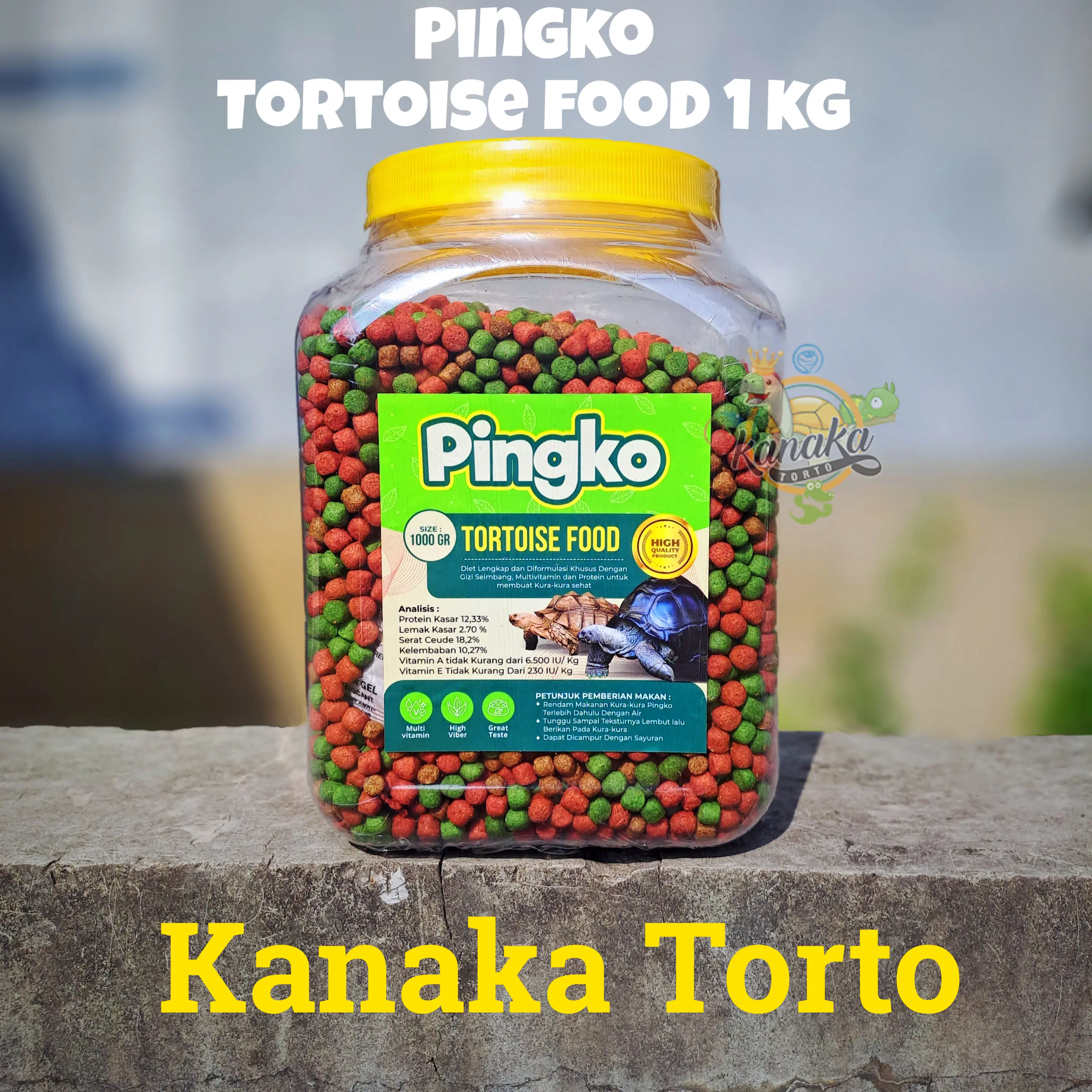 Pingko Tortoise Food 1 Kg Makanan Pelet Kura Sulcata Pardalis Aldabra