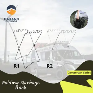 Rak Sampah Lipat Portable Folding Garbage Rack Barbecue Storage Rack