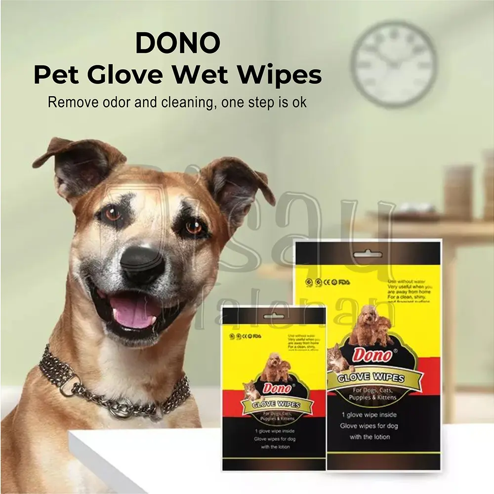 Pet Cleaning Gloves Wipes Sarung Tangan Lap Tisu Basah Anjing Kucing
