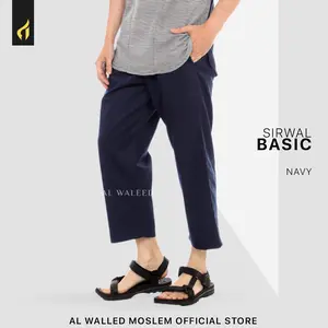 Al Waleed Moslem Celana sirwal basic warna navy