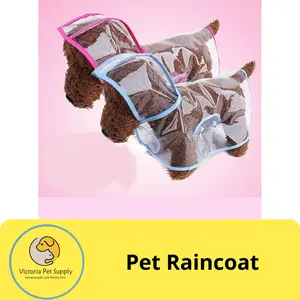 Pet Transparant Raincoat / Jas Hujan Anjing Kucing Transparan Baju