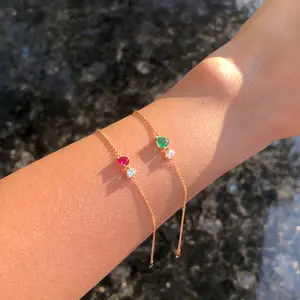 TDA Two Stone Diamond and Sapphire Bracelet Gelang Emas Berlian Batu Safir Asli Wanita