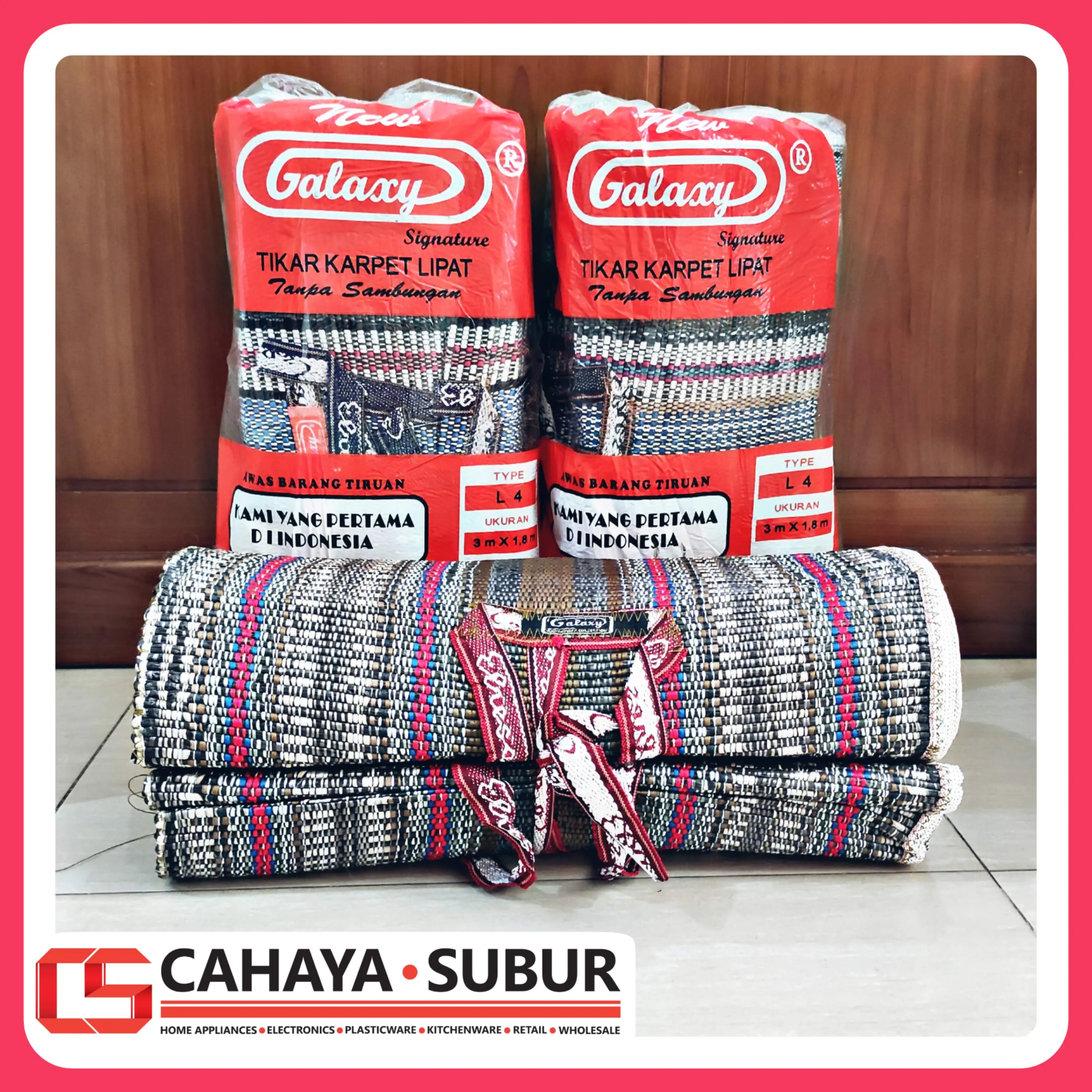Tikar Gulung Lipat Piknik ERESAS GALAXY 3x2M Tiker Karpet Anyam Lipat