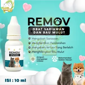 REMOV Obat Sariawan & Bau Mulut untuk Anjing Kucing 10ml