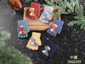 BOYS GLOVES WINTER SARUNG TANGAN ANAK COWOK RAJUT MOTIF DINO