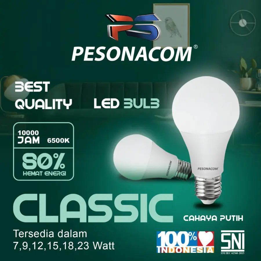 Bohlam Lampu LED Bulb Rumah Kantor SNI Classic Termurah Pesonacom