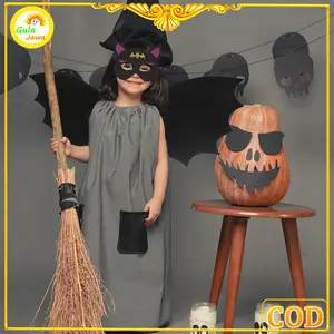 Aksesori Kostum Halloween Sayap Kelelawar Hitam Gotik Strap-On