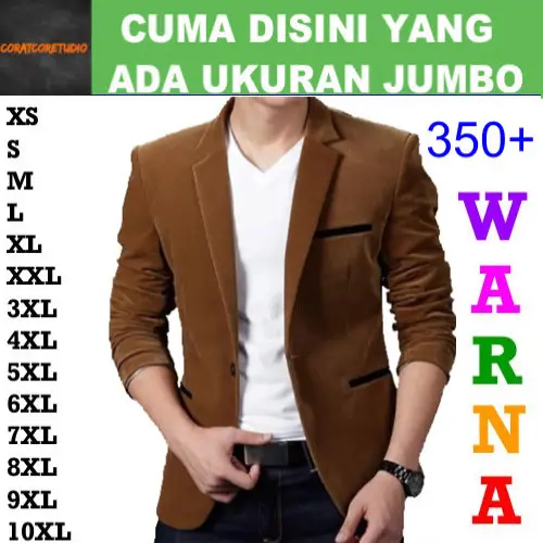 Jas Pria Blazer Cowok Celana Rompi Dasi COKLAT TUA GELAP LIS HITAM