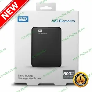 Hardisk Eksternal WD Elements 500GB USB 3.0 Garansi 1 Tahun