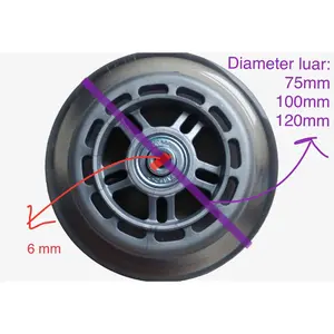 Roda PU Premium Rollerblade cocok untuk pengganti roda Stroller /