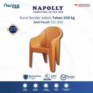 Napolly Kursi Santai Kursi Plastik Kursi Sandaran Plastik Tebal Outdoor Kursi Teras Pelastik TCC 500