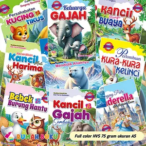 Buku cerita anak bergambar PAUD berwarna
