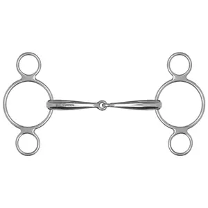 WALDHAUSEN THREE RING BIT SNAFFLE BIT SINGLE JOINTED 16MM BIT KUDA EQUESTRIAN