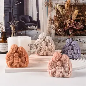 Cetakan Silikon Candle Jesus Holy Family - Keluarga Kudus 3D Mold