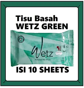 Tisu basah Wetz Green 10 sheets - tisu basah wetz Tissue Wipes