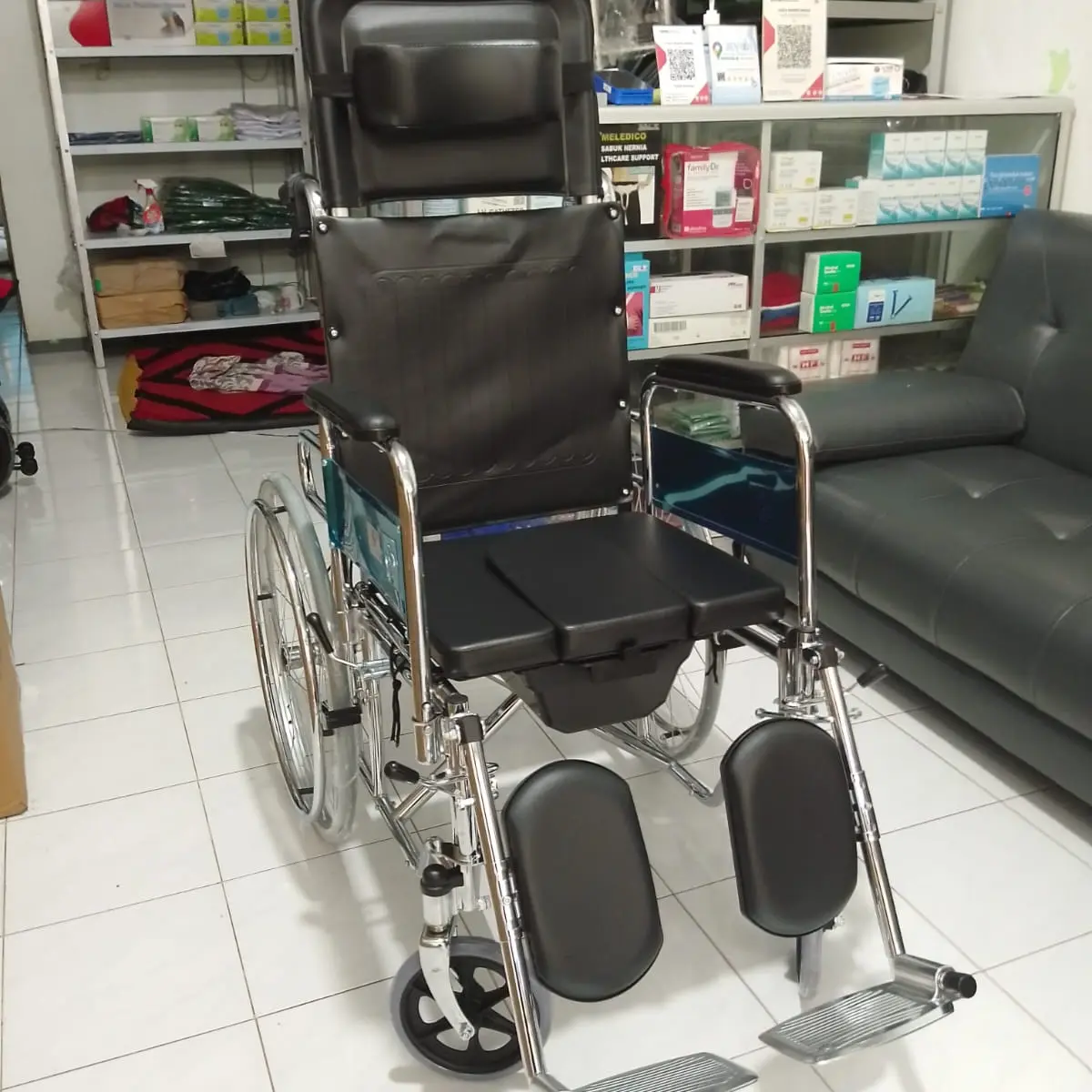 Kursi Roda 3IN1 Multifungsi SELLACO Untuk Bab + Rebahan + Selonjoran