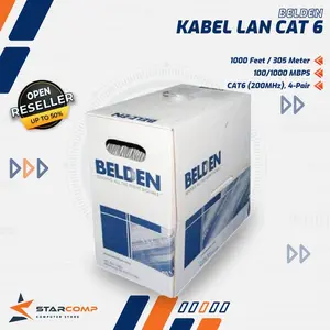 KABEL LAN UTP cat 6 / cat6 BELDEN made in USA meteran / eceran