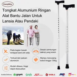 Tongkat aluminium ringan Alat bantu jalan lansia