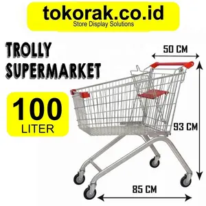 TROLLY SUPERMARKET 100LTR - KERANJANG TROLI - TROLI BELANJA -TROLLEY