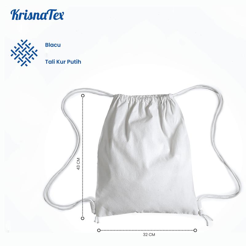 Krisnatex Tas Serut Blacu Polos - Drawstring Bag Olahraga Gymsack