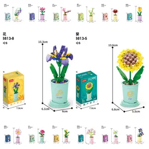 BUILDING BLOCK TOYS DIY / BRICK MOTIF TANAMAN TUMBUHAN POT BUNGA FLOWER KARTUN MURAH LUCU / MAINAN BALOK BLOK PAJANGAN PATUNG O3 #KIDSPARKLE
