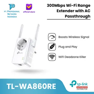 TP-Link TL-WA860RE 300Mbps Wi-Fi Range Extender with AC Passthrough