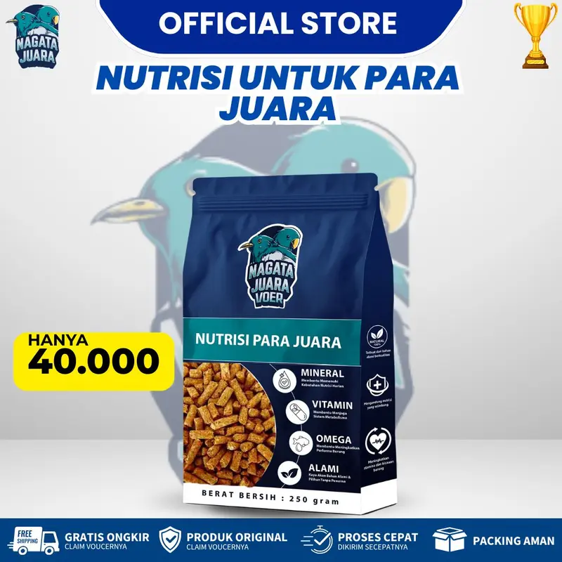 NAGATA JUARA VOER - Nutrisi Pakan Burung untuk Para Juara