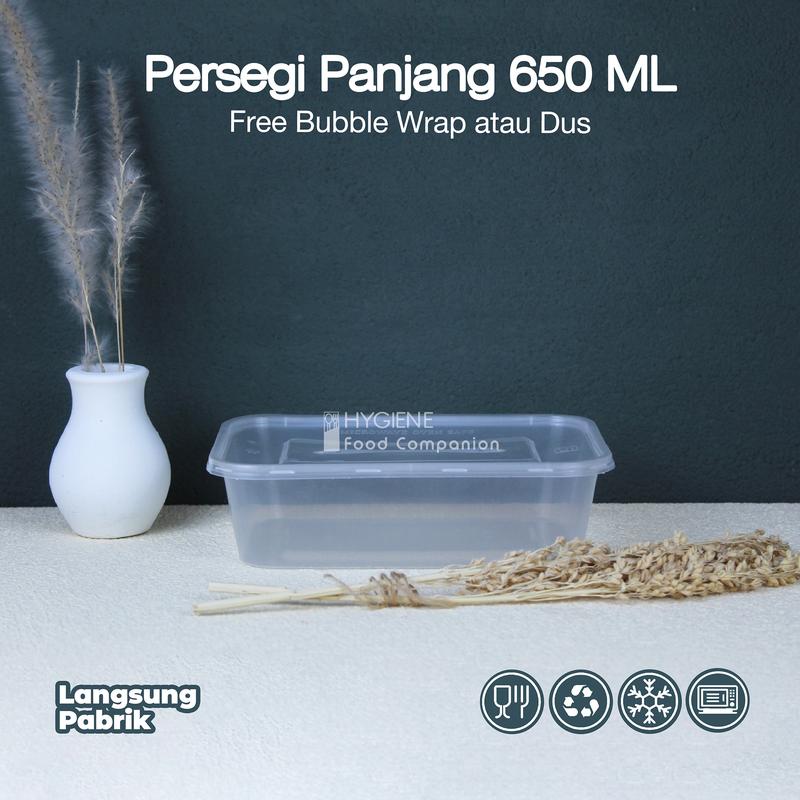 Thinwall Rectangle / Kotak Makan Plastik All Size 200ml - 1000ml
