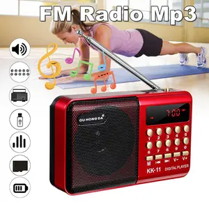 Portable FM Radio Player TF Card - KK-11 - Red