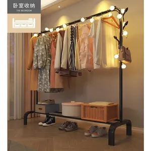 Metal Clothing Rack, Single Rod Portable Garment