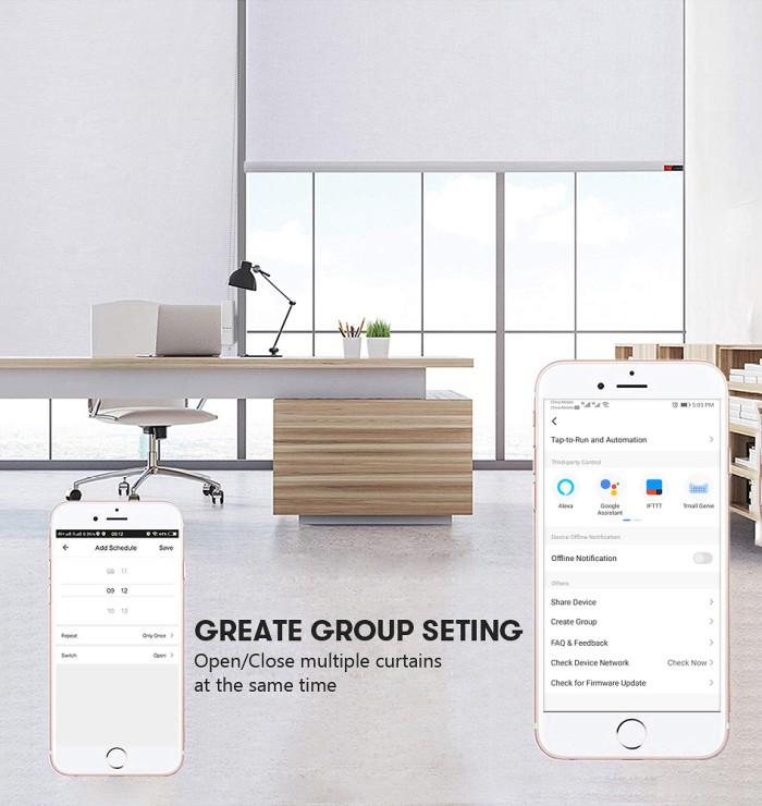Tuya Automatic Smart Roller Blind Motor, Control Via Phone SmartLife app