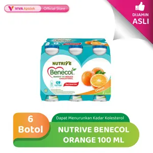 Nutrive Benecol Orange 100 ml Menurunkan Kadar Kolesterol (Pack - 6 Botol)
