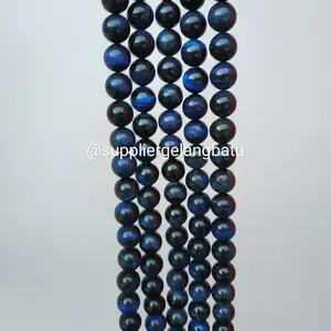 blue tiger eye biduri sepah biru mata singa 12mm natural akik bongkah