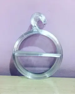 display gantungan kerudung jilbab syal bening plastik aksesoris