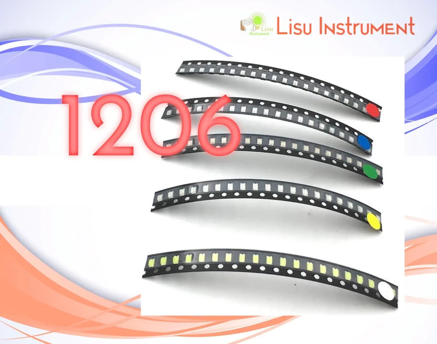 1206 SMD LED SMT Ultra Bright Berbagai Pilihan Warna