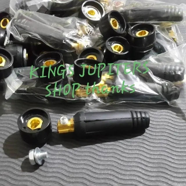 Ori KUNINGAN LAS KONEKTOR 25MM MALE FEMALE CONNECTOR CONECTOR WELDING COWO CEWE LAS KONEKTOR