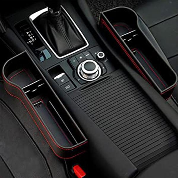 2 in 1 Car Seat Gap Organizer - Universal Fit, Storage Pockets Adjust…