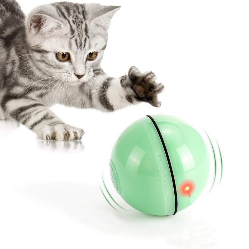 Interactive Cat Toys Ball with LED Light,360 Degree Self Rotating Bal…