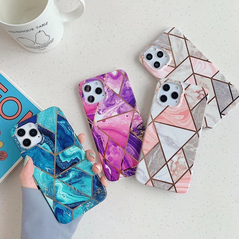 SweetyMade Case for iPhone 12 Pro Max ShockProof Marble Phone Silicon…