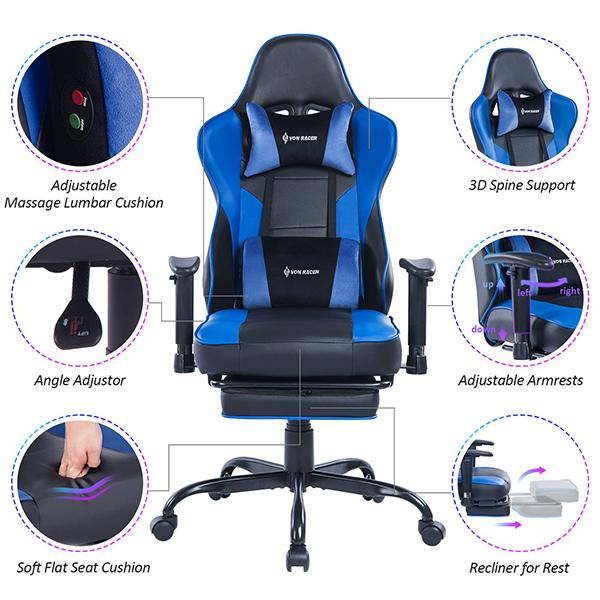 Massage Gaming Chair for Adults Computer Ergonomic Game Chair Heavy D…