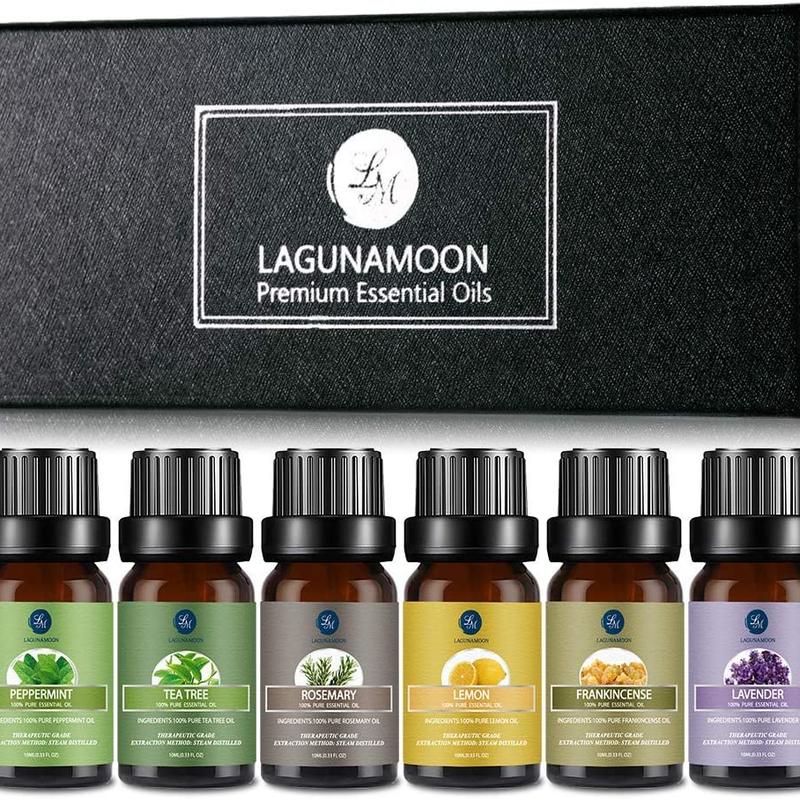 Lagunamoon Essential Oils Top 6 Gift Set - Lavender, Tea Tree, Pepper…