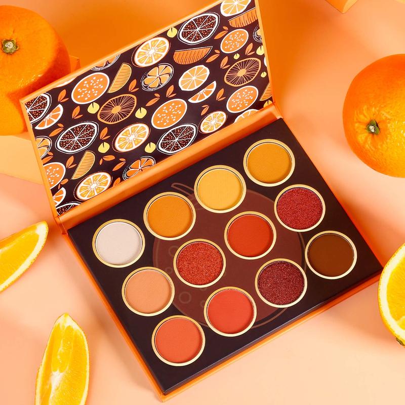 DE'LANCI Orange Eyeshadow Palette,12 Color Matte Shimmer High Pigment…