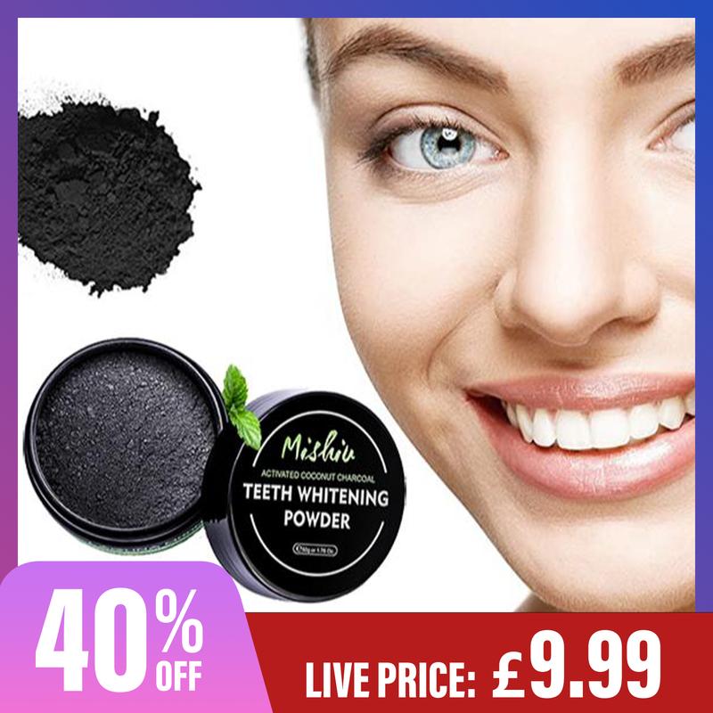 1-  Natural Teeth Whitening Powder with activated Charcoal and coconu…