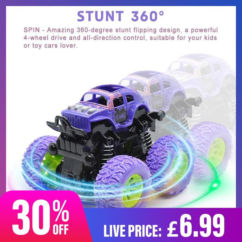 CJ-【Four-Wheel Drive Inertial Off-Road Vehicle Flip Dynamic Stunt Toy…